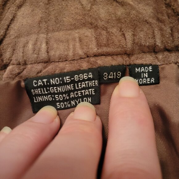 Vintage Toffs 14 Brown Genuine Leather Maxi Skirt Western Yellowstone Winter - Picture 3 of 7